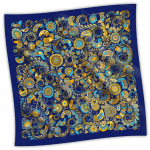 Scarf "Birds of paradise". Sapphire, 90х90 cm - image-1